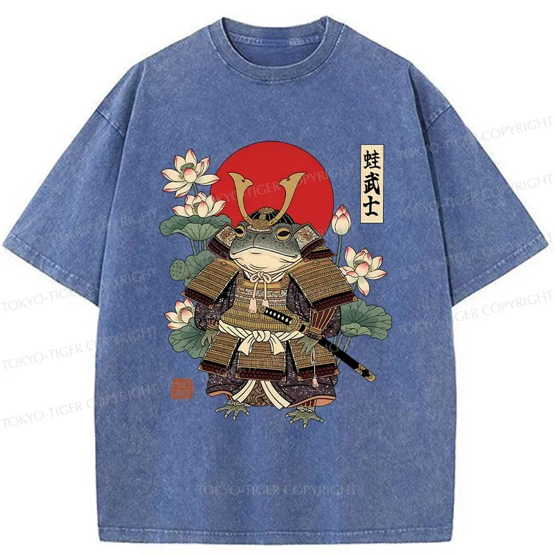 Tokyo-Tiger Traditional Frog Samurai Washed T-Shirt