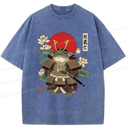 Tokyo-Tiger Traditional Frog Samurai Washed T-Shirt