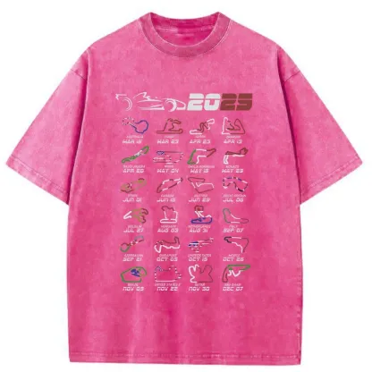 Tokyo-Tiger The 2025 Racing Map Washed T-Shirt