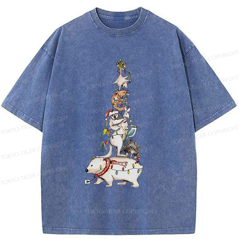 Tokyo-Tiger Australian Christmas Tree Washed T-Shirt