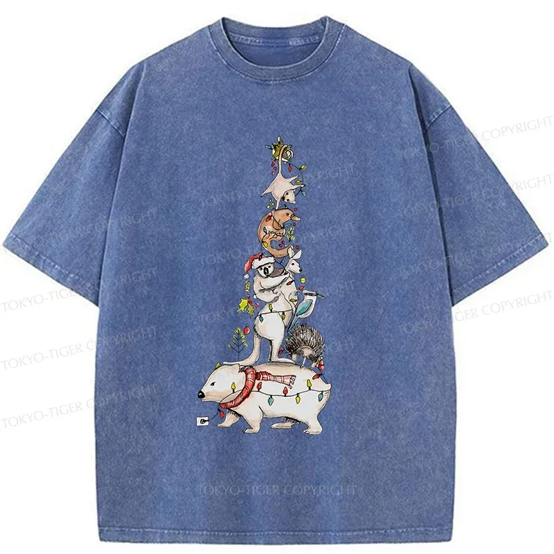 Tokyo-Tiger Australian Christmas Tree Washed T-Shirt