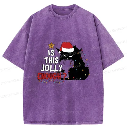 Tokyo-Tiger Grumpy Cat Christmas Washed T-Shirt