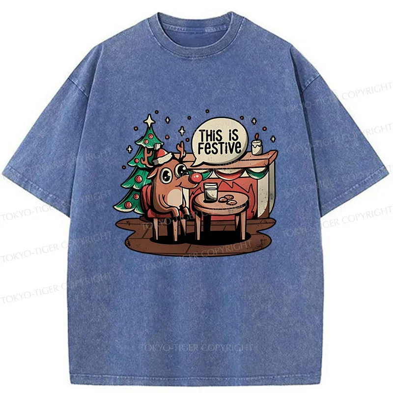 Tokyo-Tiger Rudolph Christmas Eve Washed T-Shirt