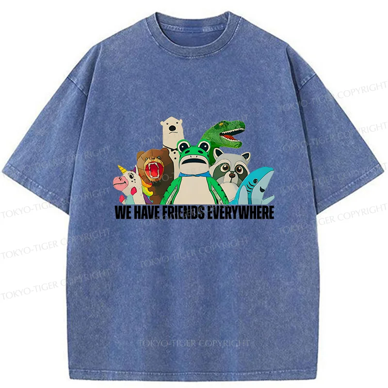 Tokyo-Tiger Frog Doll Costume Washed T-Shirt