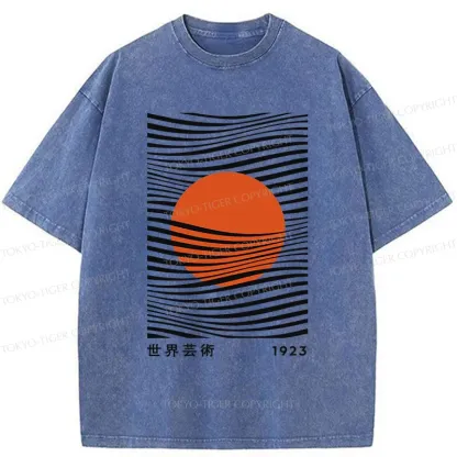 Tokyo-Tiger Minimalist Art Sun Washed T-Shirt