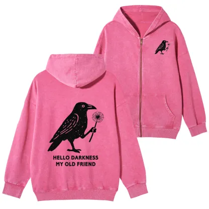 Tokyo-Tiger My Old Friend The Crow Washed Zip Hoodie