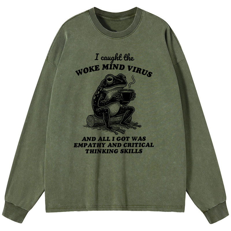 Tokyo-Tiger Awakened Thinking Virus Frog Washed Long Sleeve T-Shirt