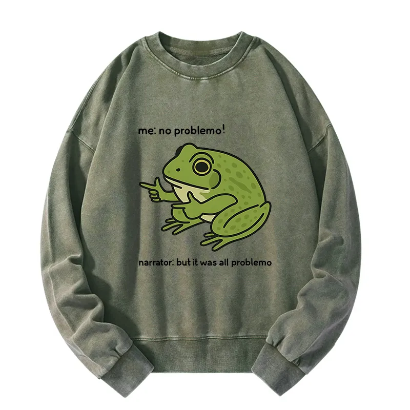 Tokyo-Tiger Stupid Frog Meme Washed Sweatshirt
