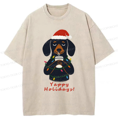 Tokyo-Tiger Yappy Holidays Washed T-Shirt