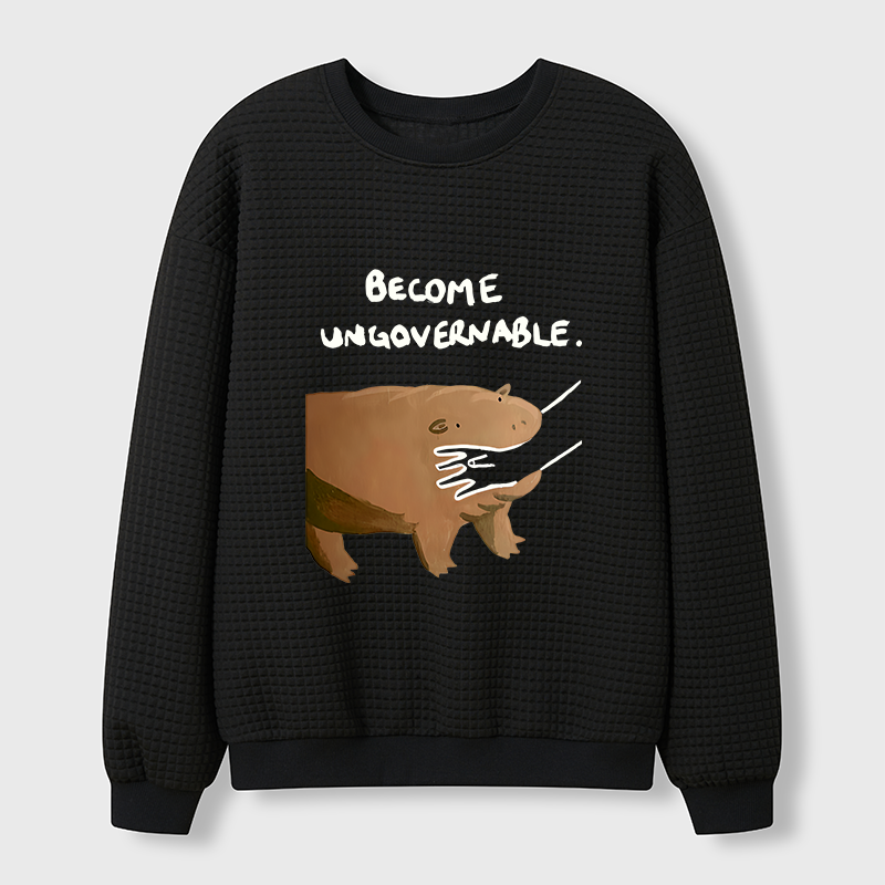 Tokyo-Tiger Moo Deng Bites Someone's Arm Waffle Sweatshirt