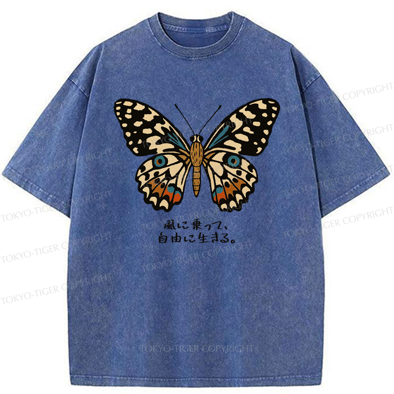 Tokyo-Tiger The Vintage Butterfly Washed T-Shirt