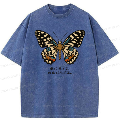 Tokyo-Tiger The Vintage Butterfly Washed T-Shirt