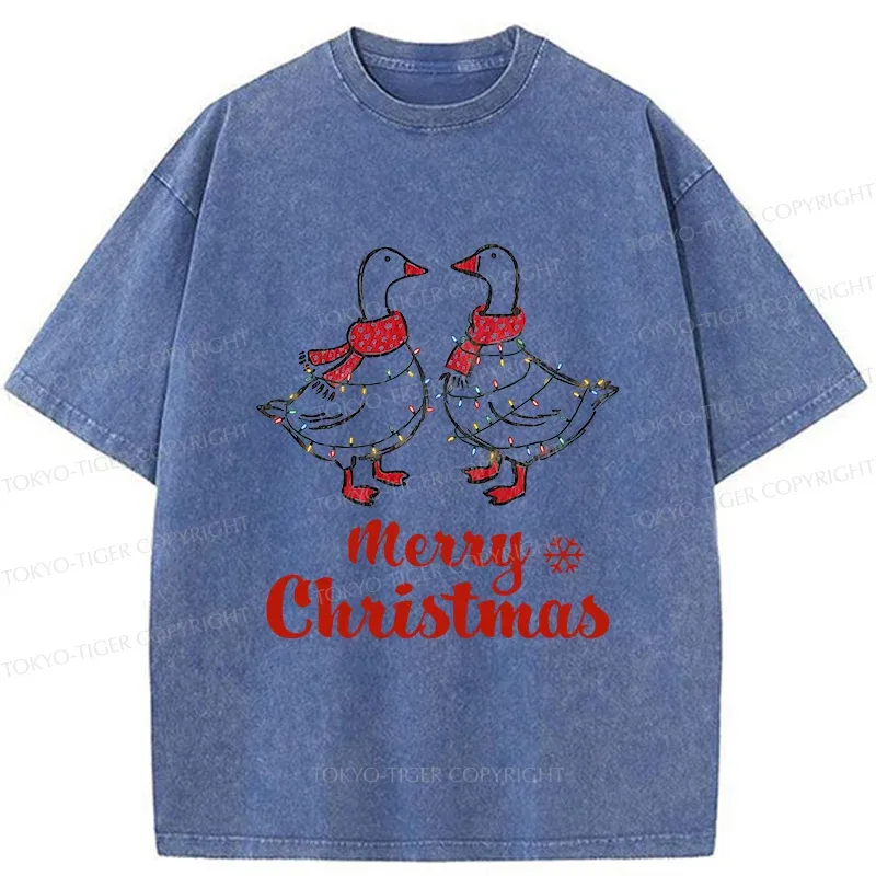 Tokyo-Tiger Christmas Goose Washed T-Shirt