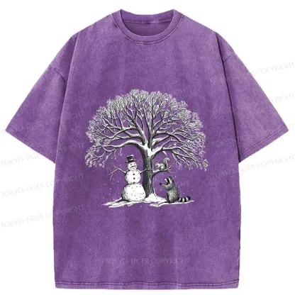 Tokyo-Tiger Animal World In Winter Washed T-Shirt