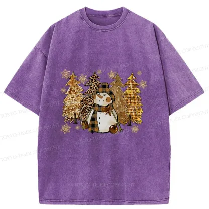 Tokyo-Tiger Autumn Snowman Washed T-Shirt