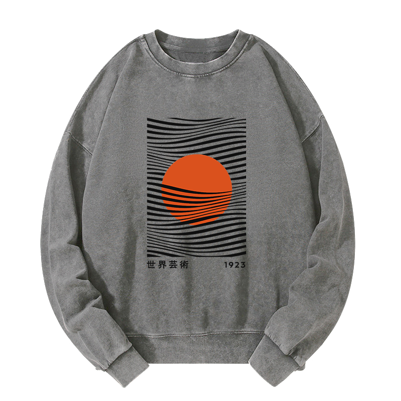 Tokyo-Tiger Minimalist Art Sun Washed Sweatshirt