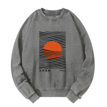 Tokyo-Tiger Minimalist Art Sun Washed Sweatshirt