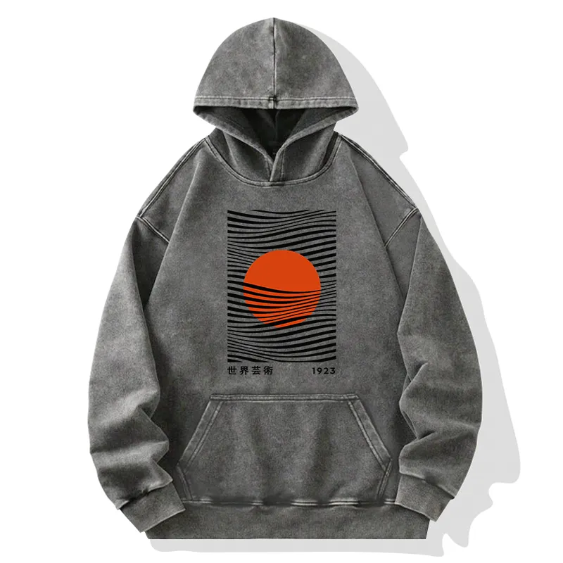Tokyo-Tiger Minimalist Art Sun Washed Hoodie