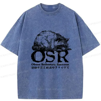Tokyo-Tiger Fat Raccoon Washed T-Shirt