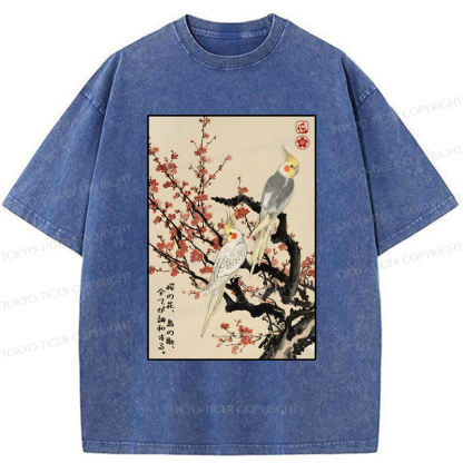 Tokyo-Tiger Whispers of Silent Blossoms Washed T-Shirt