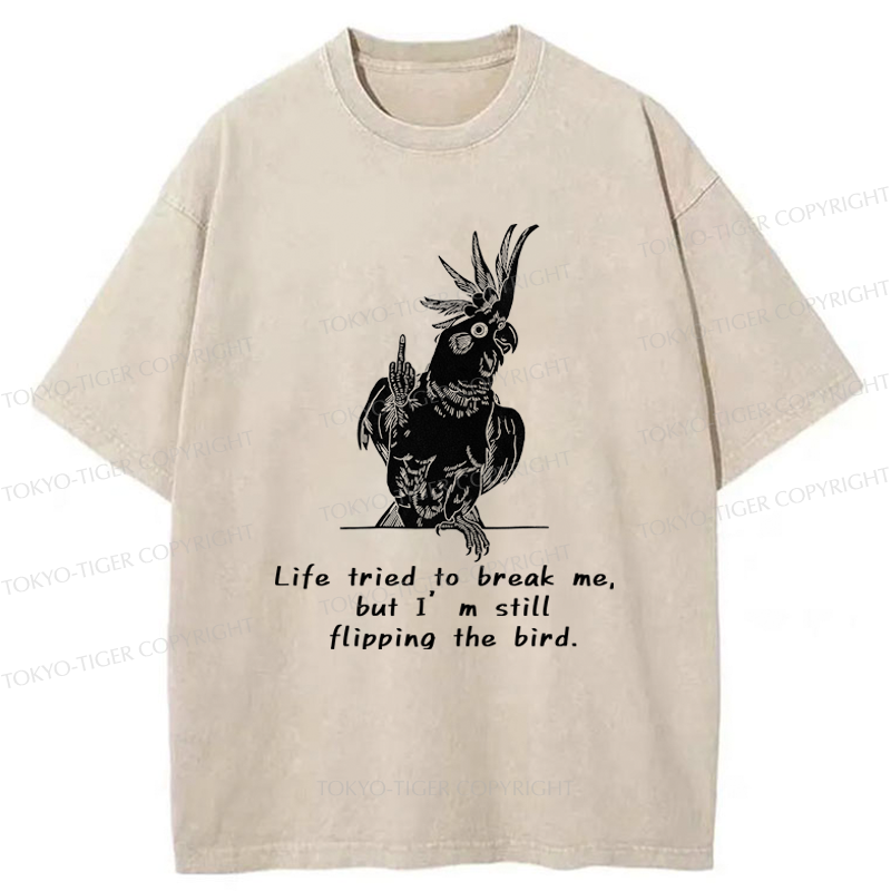Tokyo-Tiger Attitude Towards Life Washed T-Shirt