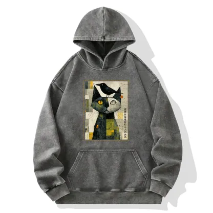 Tokyo-Tiger The Cat And The Crow Are Planning To Rule The World Washed Hoodie