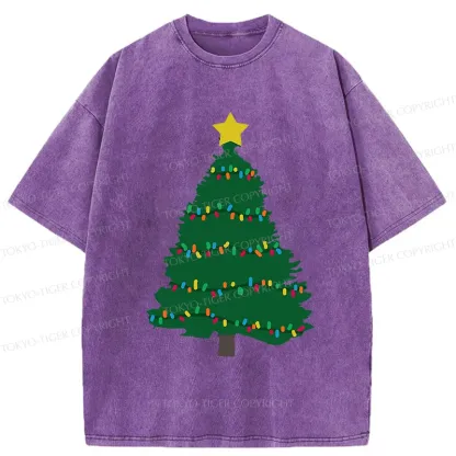 Tokyo-Tiger Christmas Tree Washed T-Shirt