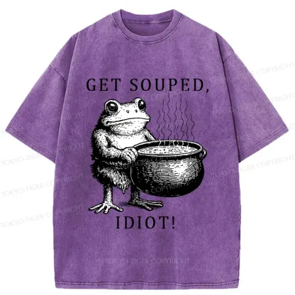 Tokyo-Tiger Get Soup Funny Washed T-Shirt