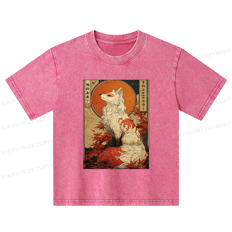 Tokyo-Tiger The Fox of Fates: A Tale of Nine Tails Kids Washed T-Shirt