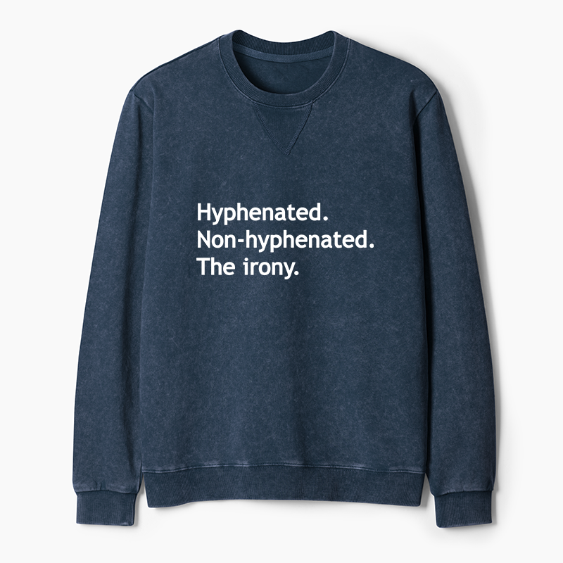 Tokyo-Tiger Hyphenated Funny Washed Terry Sweatshirt