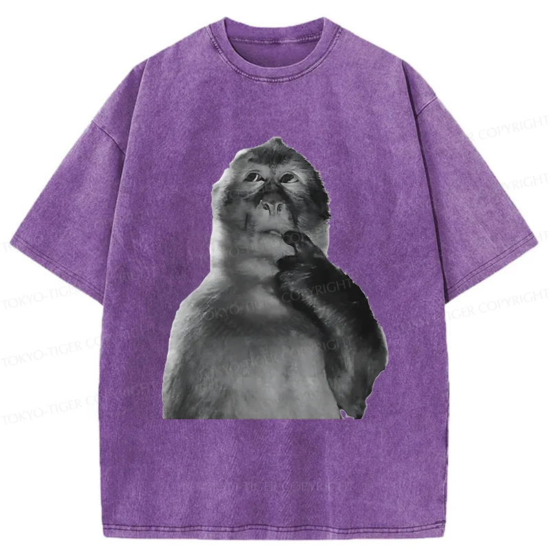 Tokyo-Tiger Thinking Monkey Washed T-Shirt