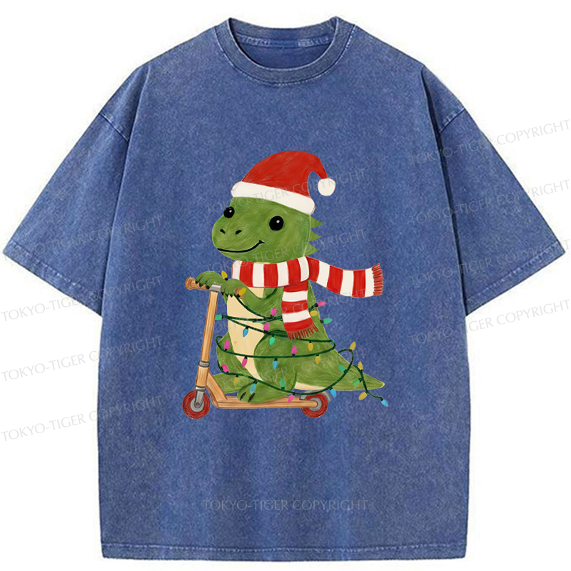 Tokyo-Tiger The Cool Christmas Dino Washed T-Shirt