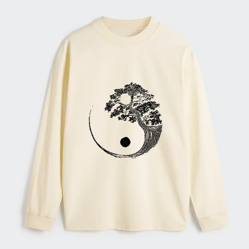 Tokyo-Tiger Yin-Yang Tai Chi Tree Classic Long Sleeve T-Shirt