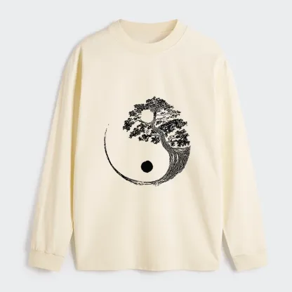 Tokyo-Tiger Yin-Yang Tai Chi Tree Classic Long Sleeve T-Shirt