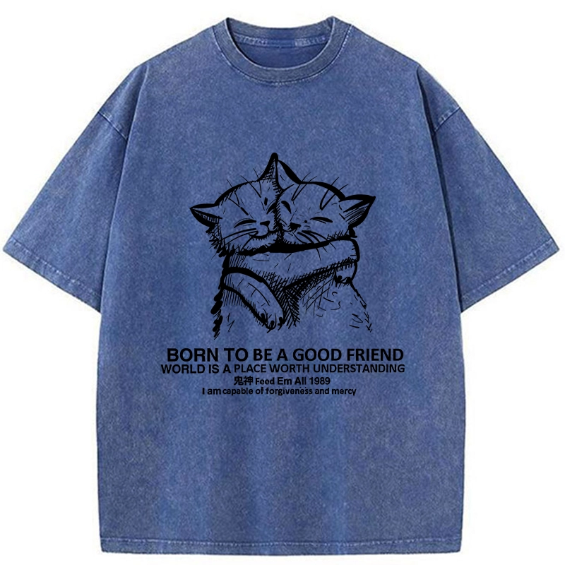 Tokyo-Tiger Born To Be A Good Friend Washed T-Shirt