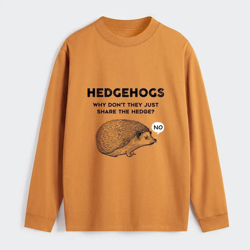Tokyo-Tiger Funny Hedgehog Classic Long Sleeve T-Shirt