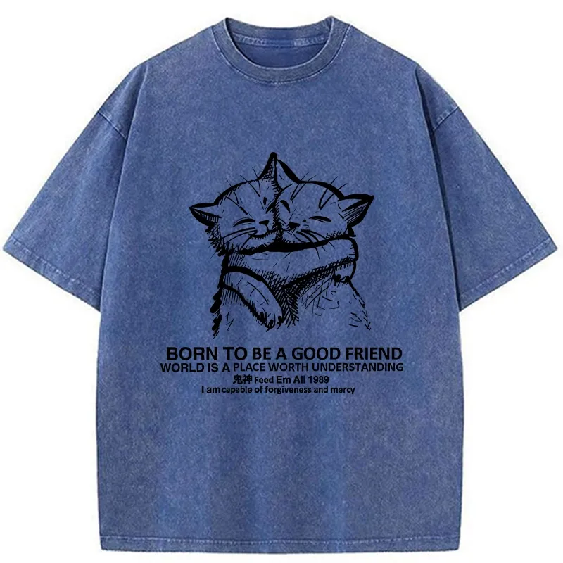 Tokyo-Tiger Born To Be A Good Friend Washed T-Shirt