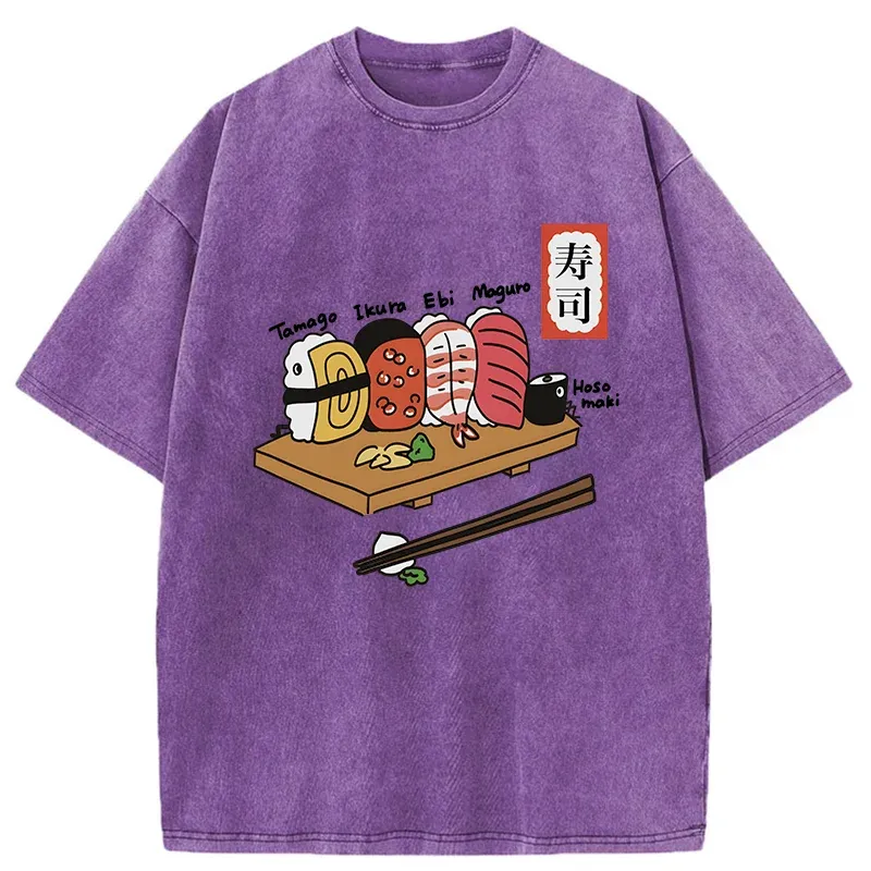 Tokyo-Tiger Delicious Sushi Washed T-Shirt