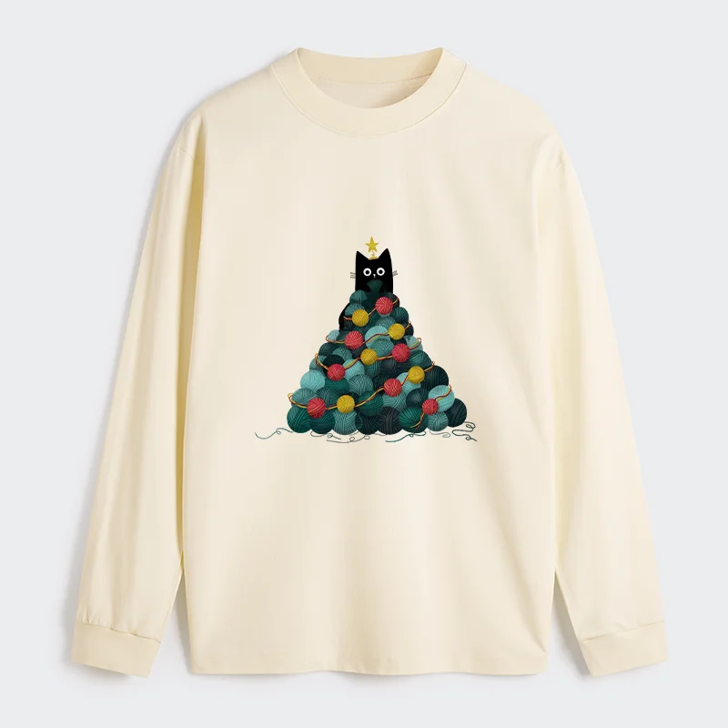 Tokyo-Tiger Yarn Christmas Tree Cat Classic Long Sleeve T-Shirt