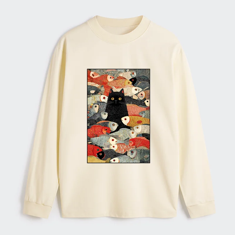 Tokyo-Tiger Cats And Fish Classic Long Sleeve T-Shirt
