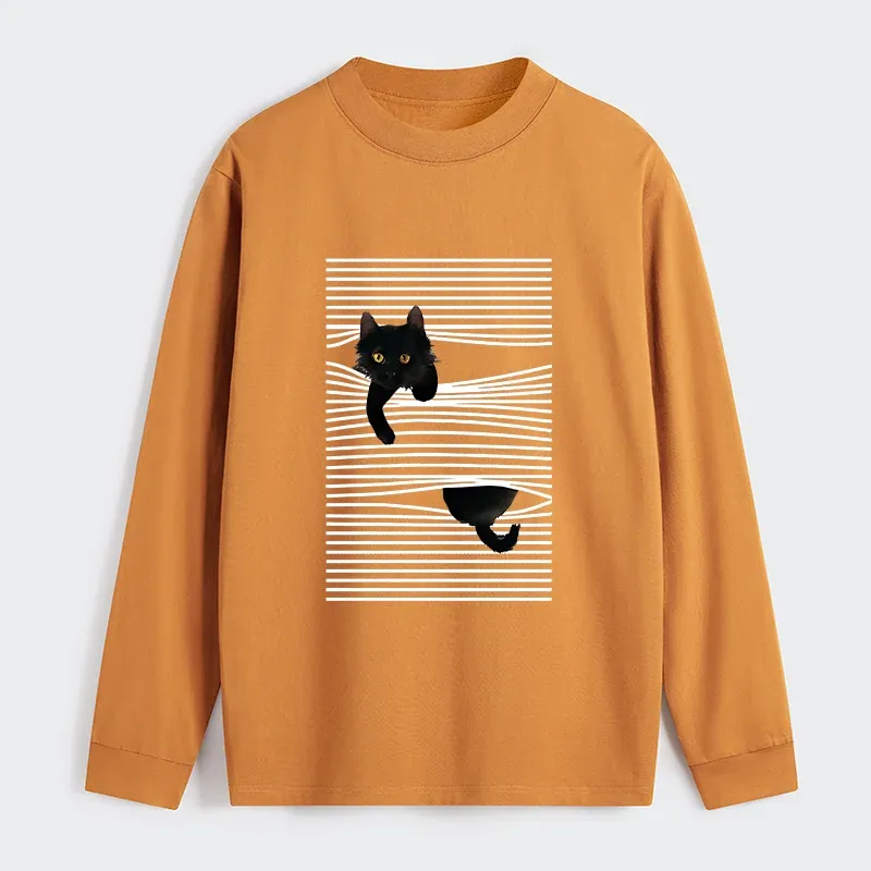 Tokyo-Tiger Cat Scratching Curtain Classic Long Sleeve T-Shirt