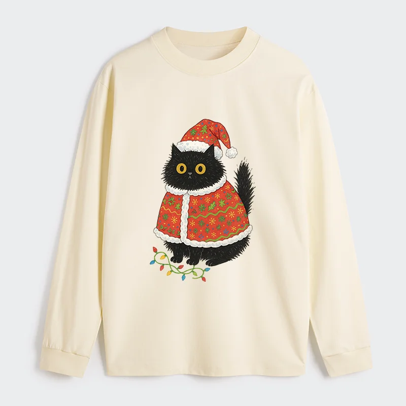 Tokyo-Tiger Cat Wearing Santa Hat Classic Long Sleeve T-Shirt