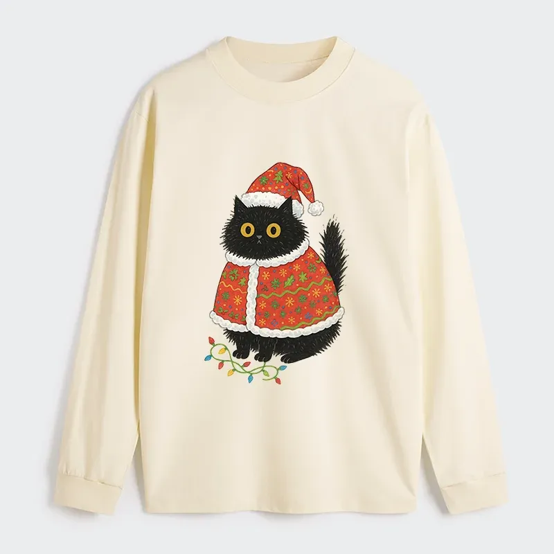 Tokyo-Tiger Cat Wearing Santa Hat Classic Long Sleeve T-Shirt