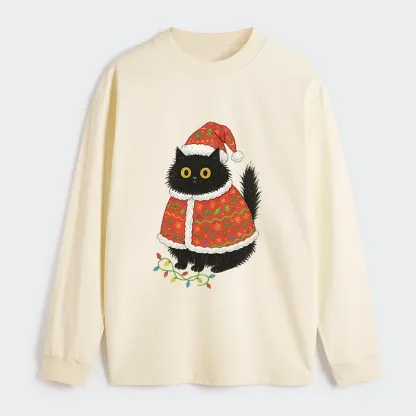 Tokyo-Tiger Cat Wearing Santa Hat Classic Long Sleeve T-Shirt