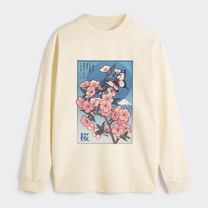 Tokyo-Tiger Ukiyoe Japanese Cherry blossoms Poster Classic Long Sleeve T-Shirt