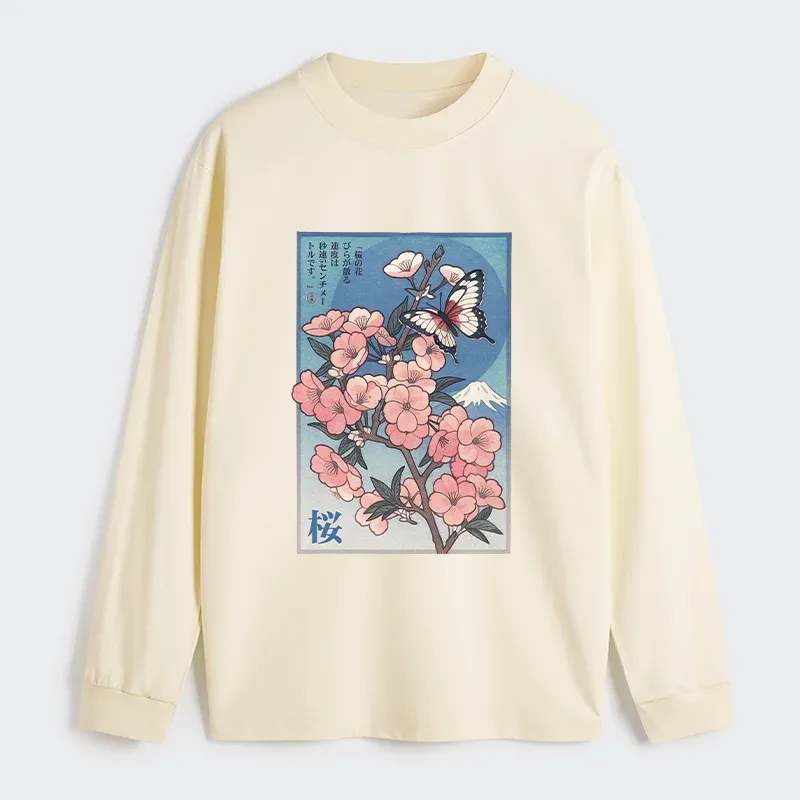 Tokyo-Tiger Ukiyoe Japanese Cherry blossoms Poster Classic Long Sleeve T-Shirt Sale