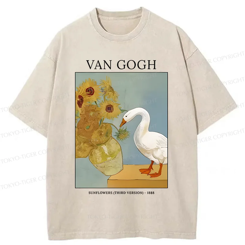 Tokyo-Tiger Van Gogh And Geese Washed T-Shirt