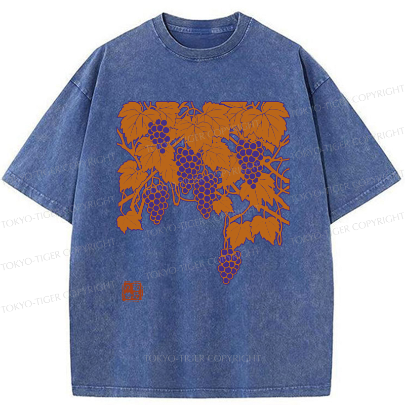 Tokyo-Tiger Flourishing Grapevines Washed T-Shirt