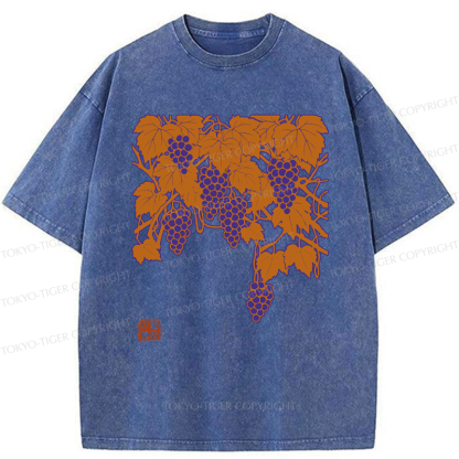 Tokyo-Tiger Flourishing Grapevines Washed T-Shirt