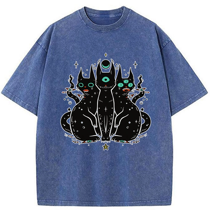 Tokyo-Tiger Mystic Cat Trinity Washed T-Shirt